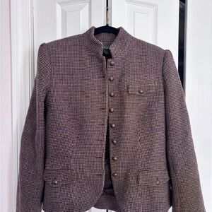 Ralph Lauren Brown Houndstooth Blazer